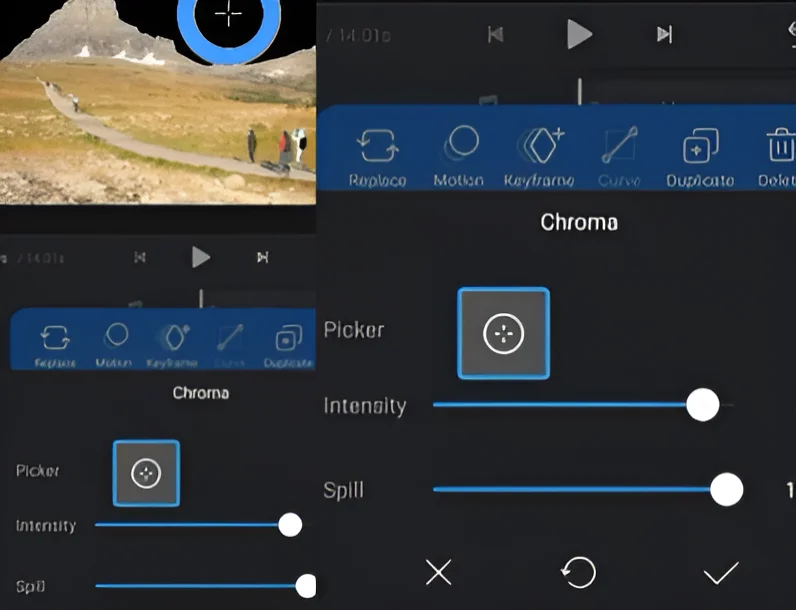 Adjustment of Chroma Key Settings